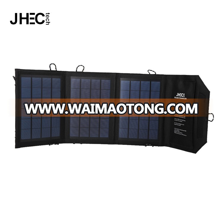 Portable 21W dual USB smart charging foldable solar power panel with high conversion efficiency for cell phone backpack